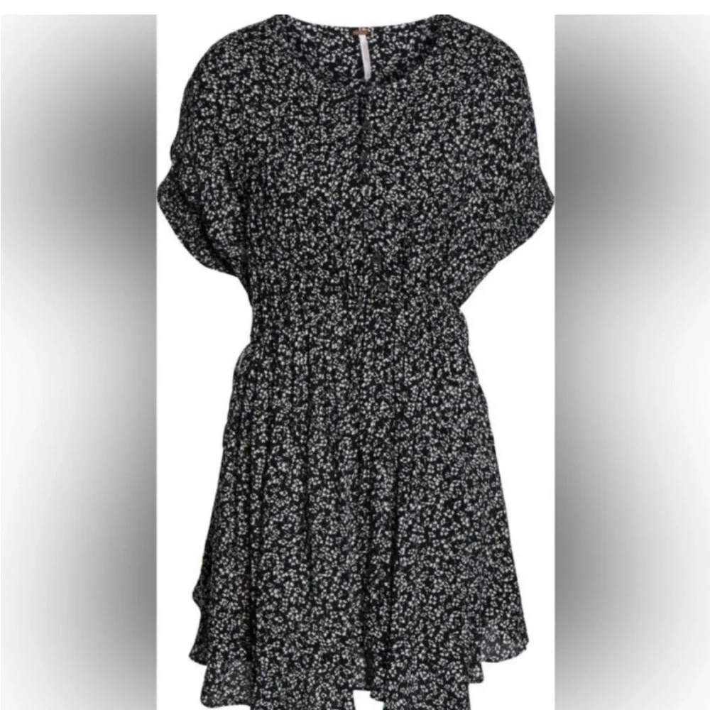 Free People One Fine Day Mini Dress in Black Combo